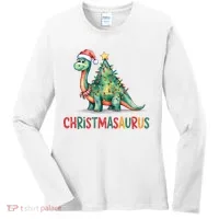 Chrismasaurus Dinosaur Christmas Tree Cute Women's Long Sleeve Shirt thumb 0