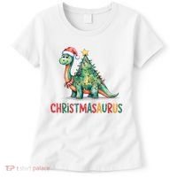 Chrismasaurus Dinosaur Christmas Tree Cute Women's T-Shirt thumb 0