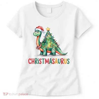 Chrismasaurus Dinosaur Christmas Tree Cute Women's T-Shirt