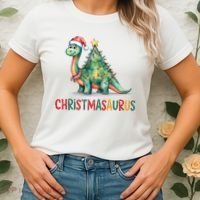 Chrismasaurus Dinosaur Christmas Tree Cute Women's T-Shirt thumb 2