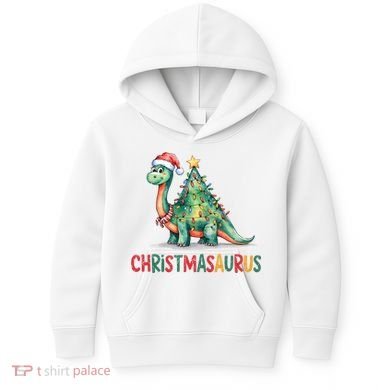 Chrismasaurus Dinosaur Christmas Tree Cute Kids Hoodie