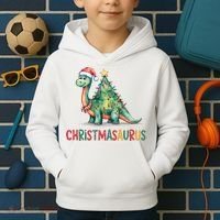 Chrismasaurus Dinosaur Christmas Tree Cute Kids Hoodie thumb 2