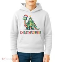 Chrismasaurus Dinosaur Christmas Tree Cute Kids Hoodie thumb 4