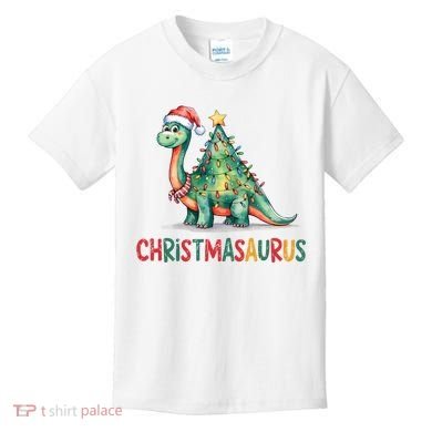 Chrismasaurus Dinosaur Christmas Tree Cute Kids T-Shirt