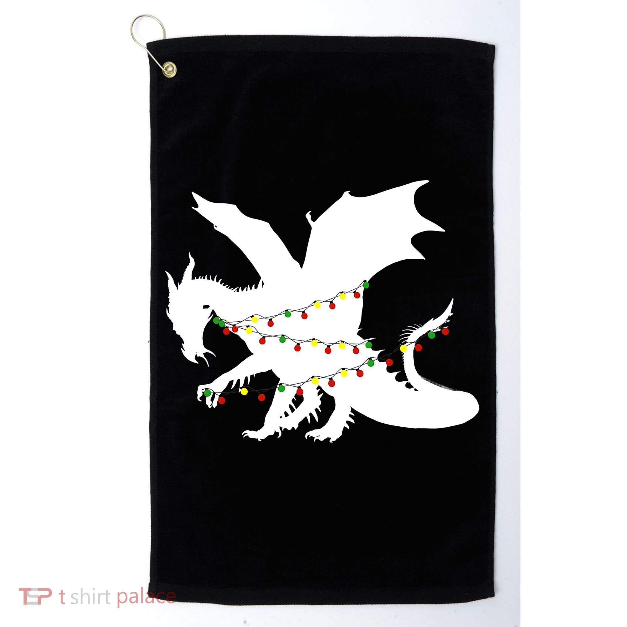 Christmas Dragon Golf Towel