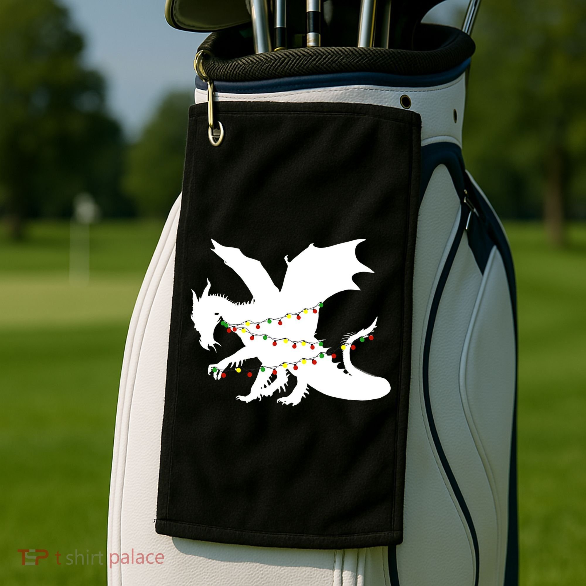 Christmas Dragon Golf Towel