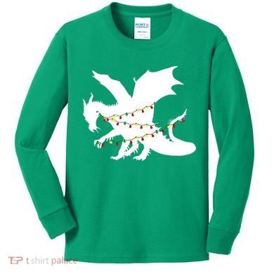 Christmas Dragon Kids Long Sleeve Shirt