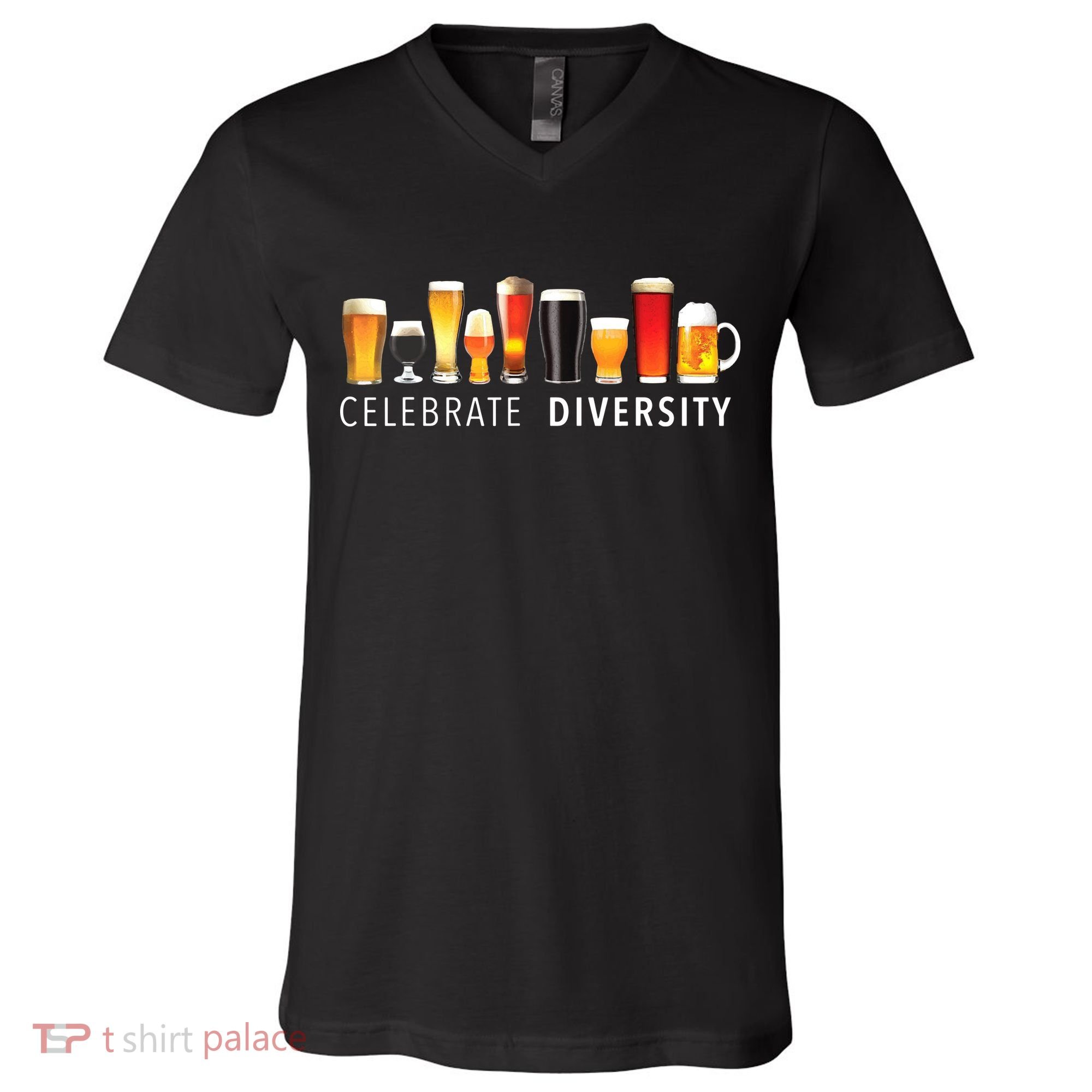 Celebrate Diversity Craft Beer Drinking V-Neck T-Shirt