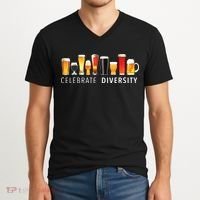 Celebrate Diversity Craft Beer Drinking V-Neck T-Shirt thumb 2