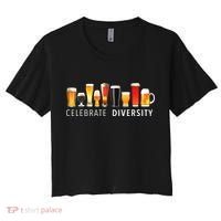 Celebrate Diversity Craft Beer Drinking Women's Crop Top Tee thumb 0