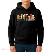 Celebrate Diversity Craft Beer Drinking Kids Hoodie thumb 4
