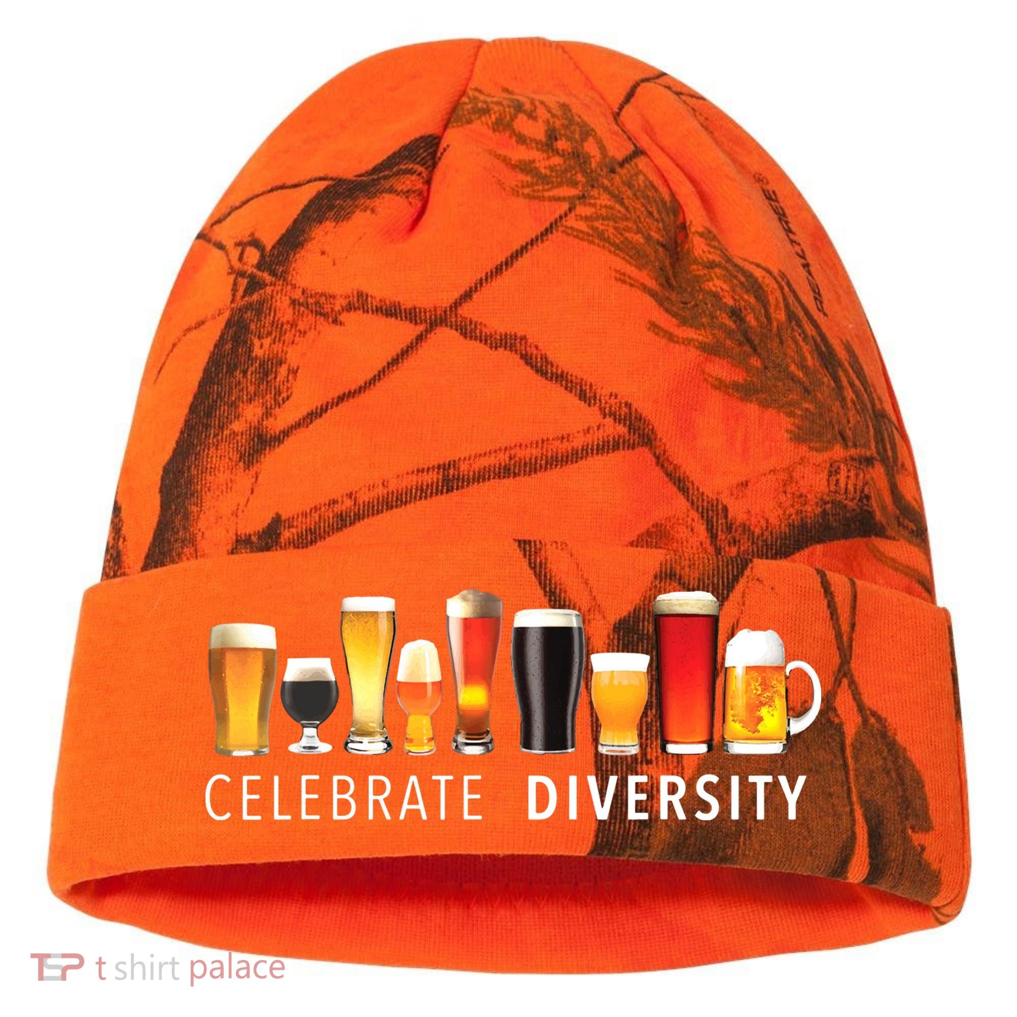 Celebrate Diversity Craft Beer Drinking Kati Licensed 12" Camo Cuffed Beanie