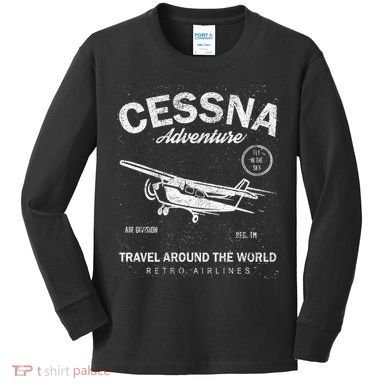 Cessna Distressed Kids Long Sleeve Shirt