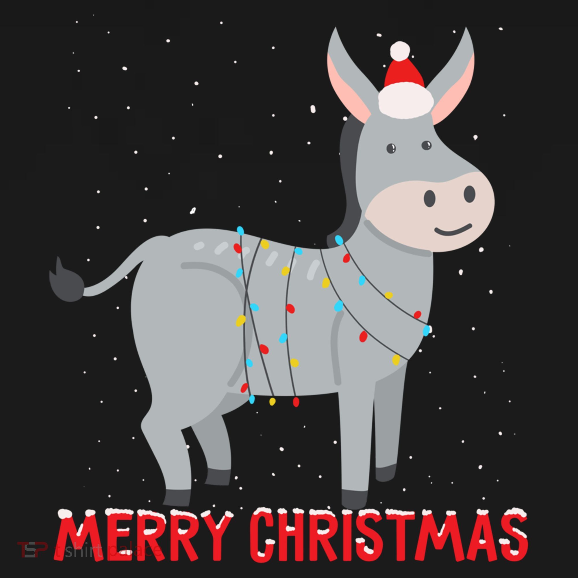Cute Donkey Christmas Tree Lights Xmas Holidays Funny Gift Doggie Tank