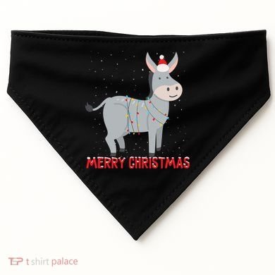Cute Donkey Christmas Tree Lights Xmas Holidays Funny Gift USA-Made Doggie Bandana