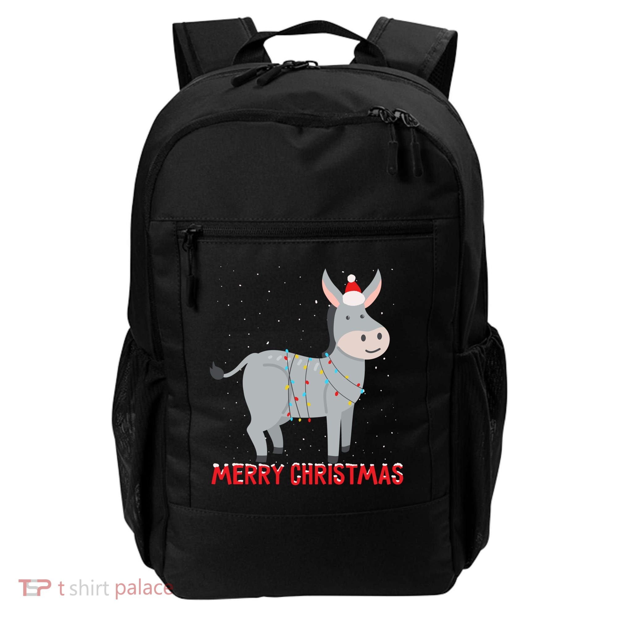 Cute Donkey Christmas Tree Lights Xmas Holidays Funny Gift Backpack