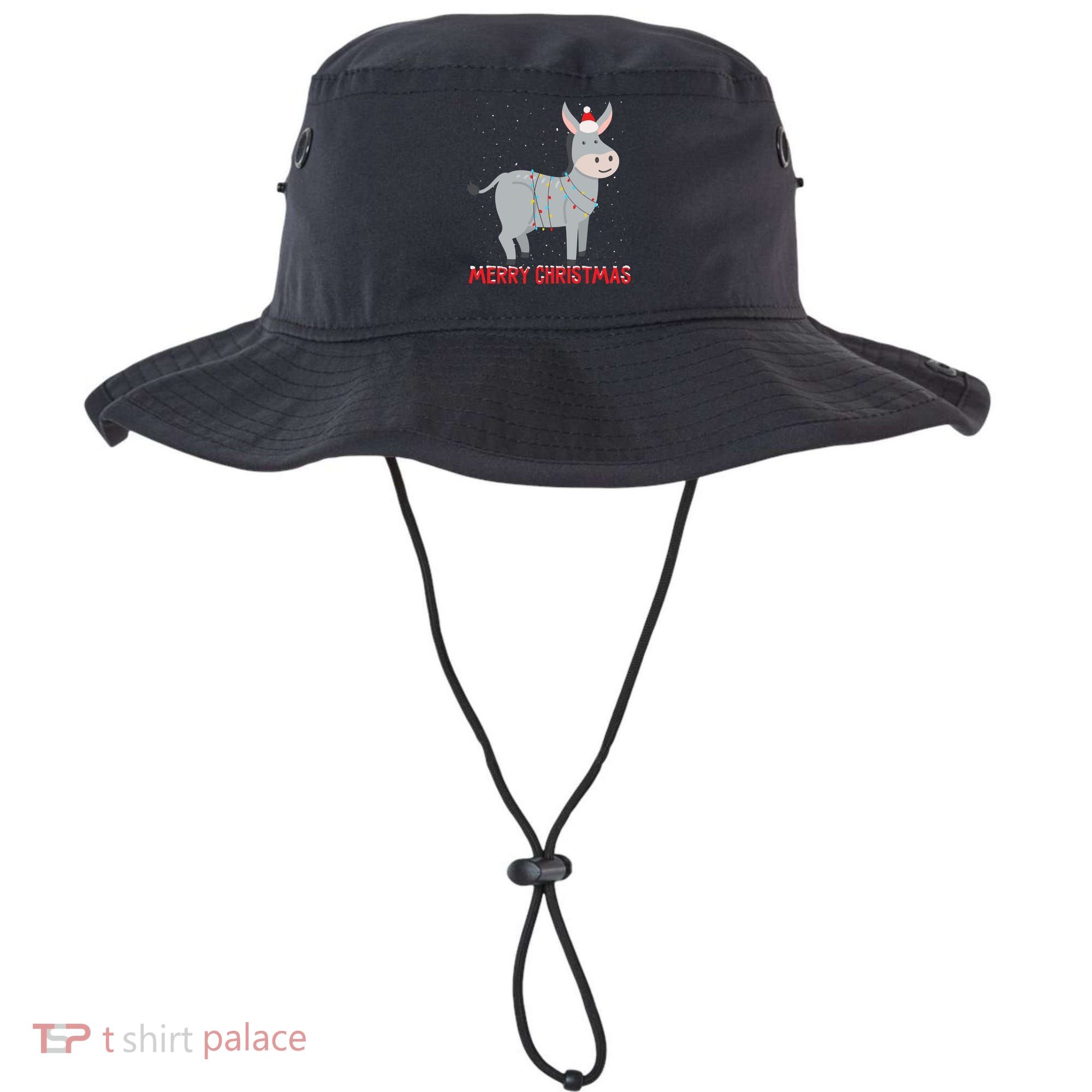 Cute Donkey Christmas Tree Lights Xmas Holidays Funny Gift Bucket Hat