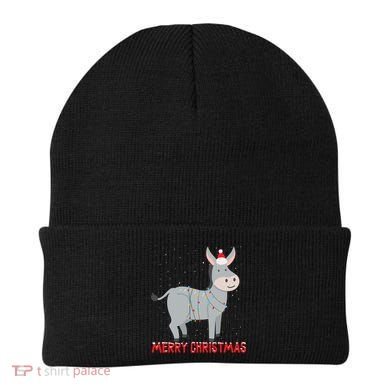 Cute Donkey Christmas Tree Lights Xmas Holidays Funny Gift Beanie