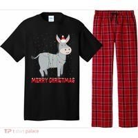 Cute Donkey Christmas Tree Lights Xmas Holidays Funny Gift Pajama Set thumb 0