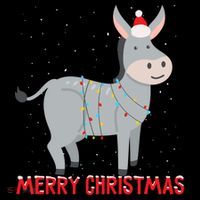 Cute Donkey Christmas Tree Lights Xmas Holidays Funny Gift Women's Hoodie thumb 2