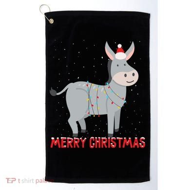 Cute Donkey Christmas Tree Lights Xmas Holidays Funny Gift Golf Towel