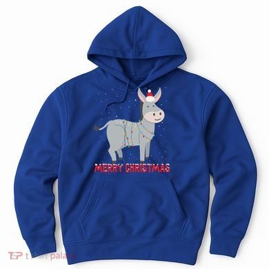 Cute Donkey Christmas Tree Lights Xmas Holidays Funny Gift Hoodie