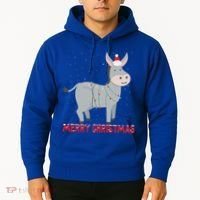 Cute Donkey Christmas Tree Lights Xmas Holidays Funny Gift Hoodie thumb 2