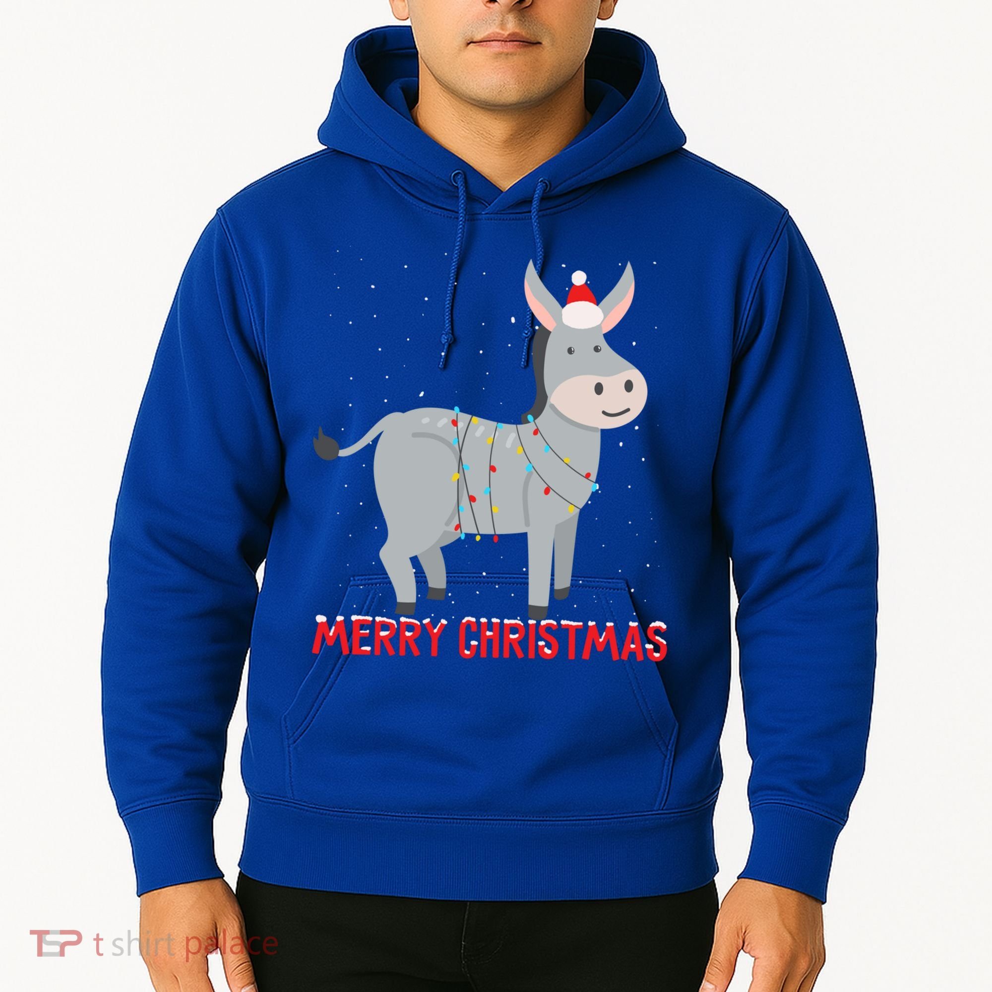Cute Donkey Christmas Tree Lights Xmas Holidays Funny Gift Hoodie