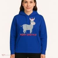 Cute Donkey Christmas Tree Lights Xmas Holidays Funny Gift Hoodie thumb 5