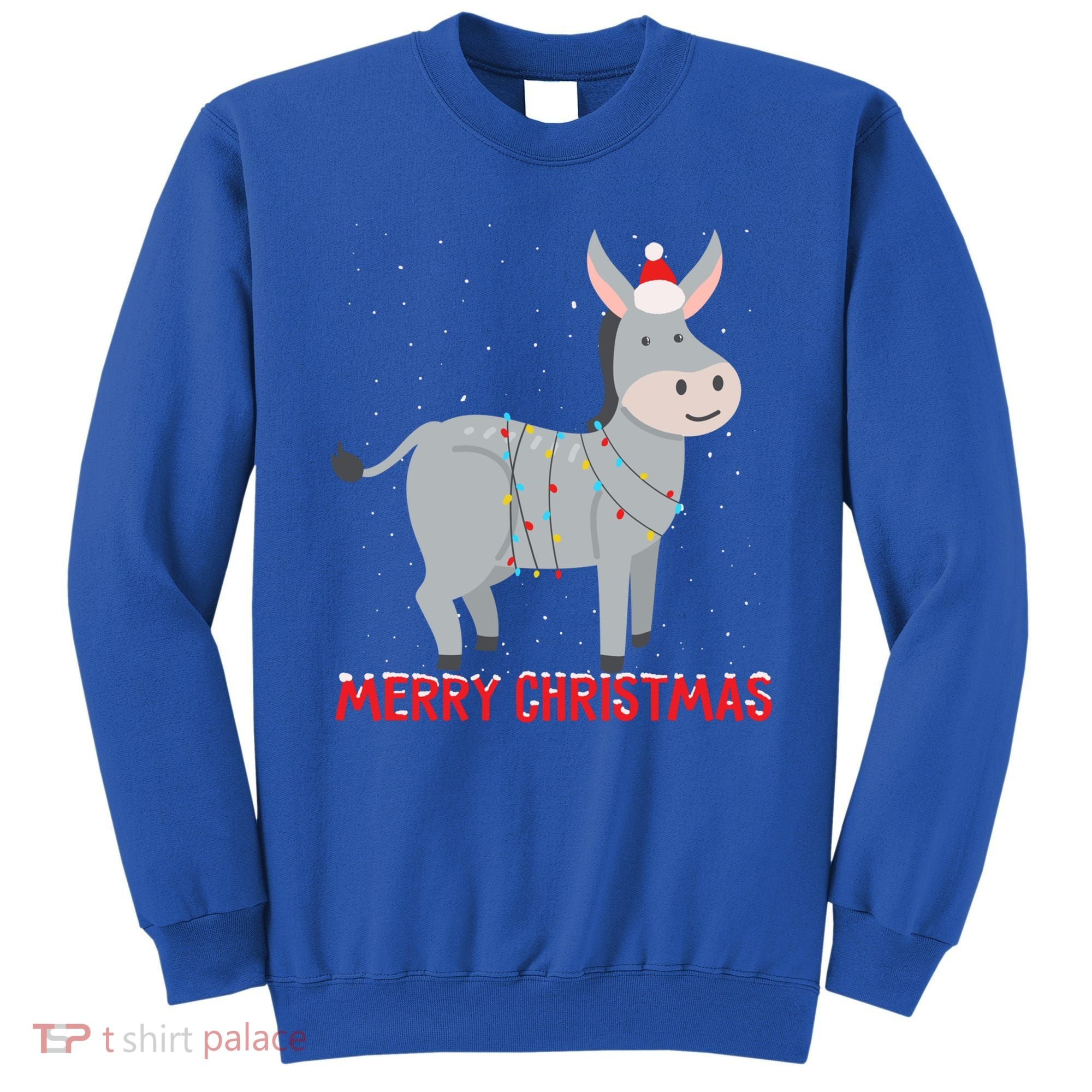 Cute Donkey Christmas Tree Lights Xmas Holidays Funny Gift Sweatshirt