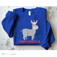Cute Donkey Christmas Tree Lights Xmas Holidays Funny Gift Sweatshirt thumb 2