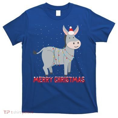 Cute Donkey Christmas Tree Lights Xmas Holidays Funny Gift T-Shirt