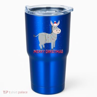 Cute Donkey Christmas Tree Lights Xmas Holidays Funny Gift Tumbler
