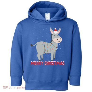 Cute Donkey Christmas Tree Lights Xmas Holidays Funny Gift Toddler Hoodie
