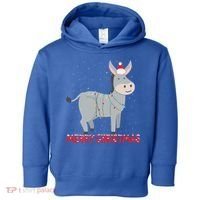 Cute Donkey Christmas Tree Lights Xmas Holidays Funny Gift Toddler Hoodie thumb 0