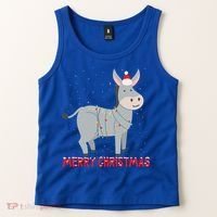 Cute Donkey Christmas Tree Lights Xmas Holidays Funny Gift Tank Top thumb 2