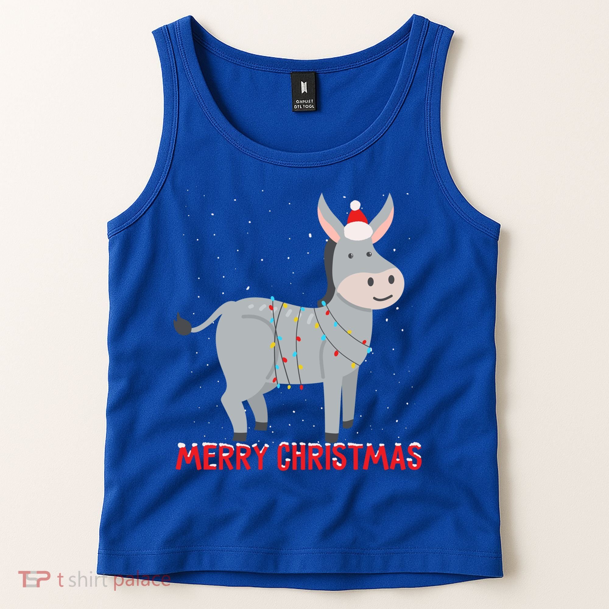 Cute Donkey Christmas Tree Lights Xmas Holidays Funny Gift Tank Top