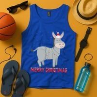 Cute Donkey Christmas Tree Lights Xmas Holidays Funny Gift Tank Top thumb 4