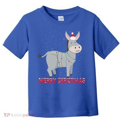 Cute Donkey Christmas Tree Lights Xmas Holidays Funny Gift Toddler T-Shirt