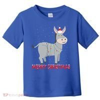 Cute Donkey Christmas Tree Lights Xmas Holidays Funny Gift Toddler T-Shirt thumb 0