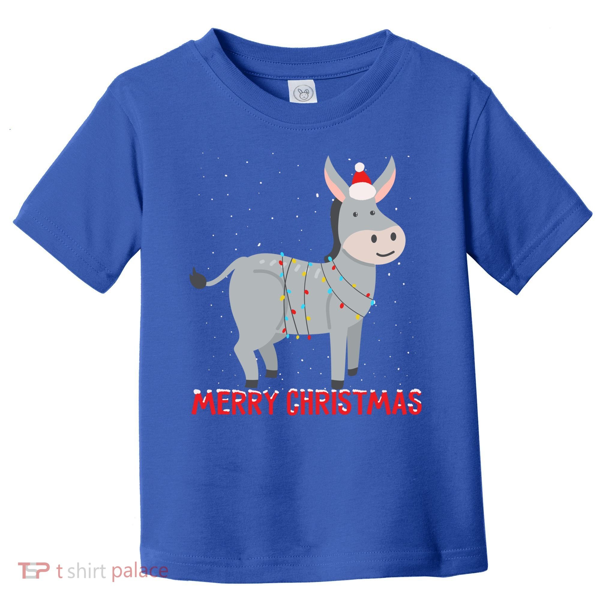 Cute Donkey Christmas Tree Lights Xmas Holidays Funny Gift Toddler T-Shirt