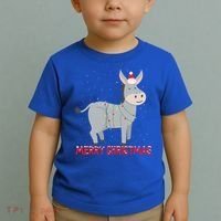 Cute Donkey Christmas Tree Lights Xmas Holidays Funny Gift Toddler T-Shirt thumb 2