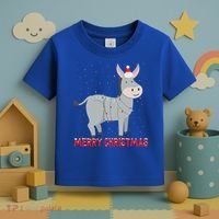 Cute Donkey Christmas Tree Lights Xmas Holidays Funny Gift Toddler T-Shirt thumb 3
