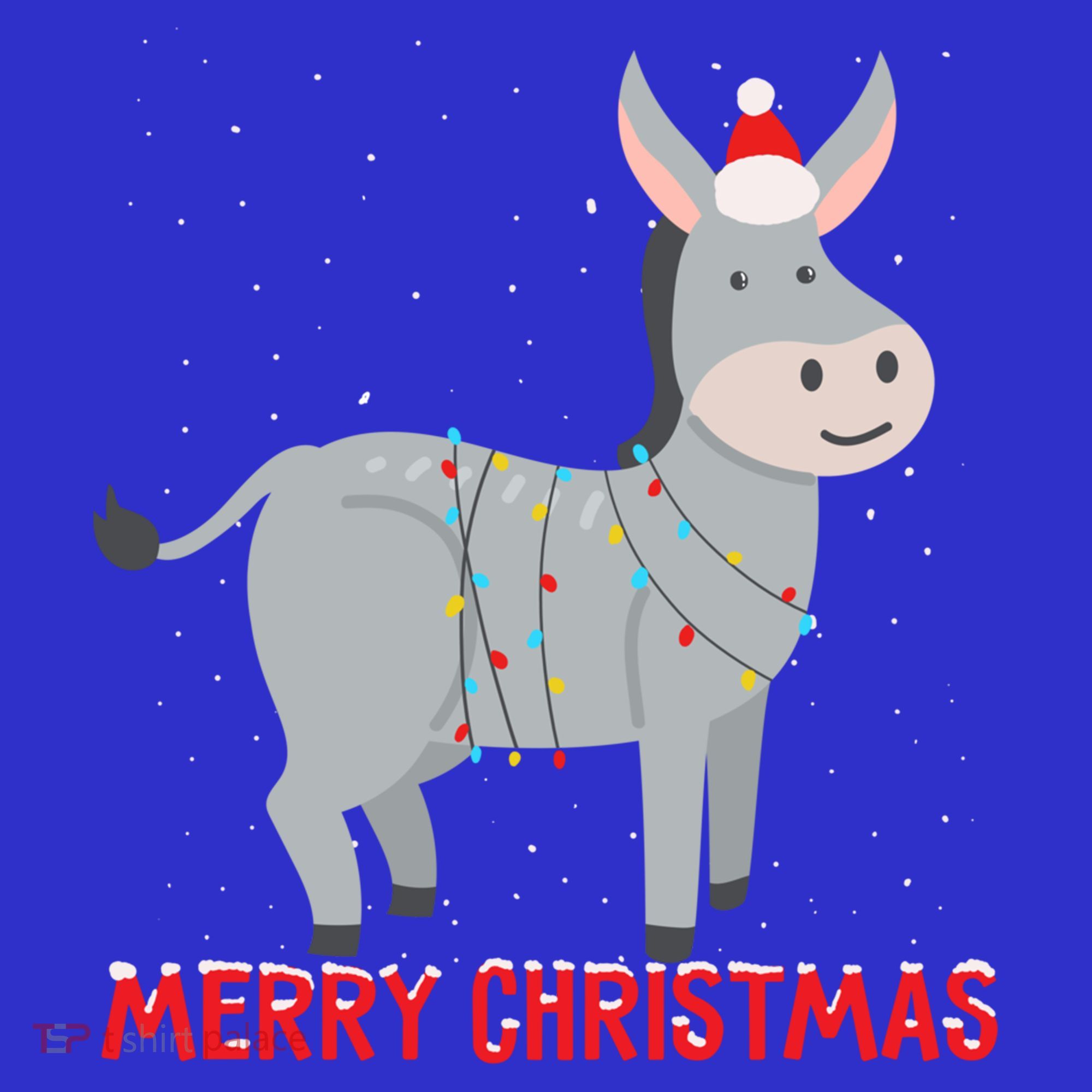 Cute Donkey Christmas Tree Lights Xmas Holidays Funny Gift Toddler T-Shirt