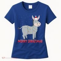 Cute Donkey Christmas Tree Lights Xmas Holidays Funny Gift Women's T-Shirt thumb 0