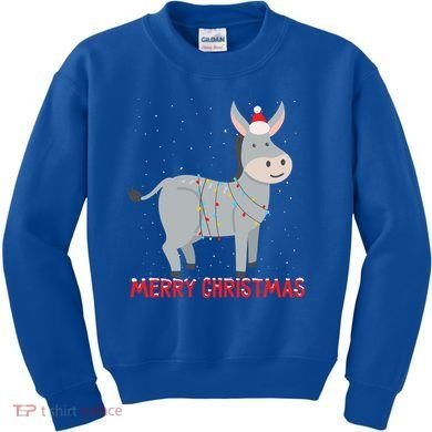 Cute Donkey Christmas Tree Lights Xmas Holidays Funny Gift Kids Sweatshirt