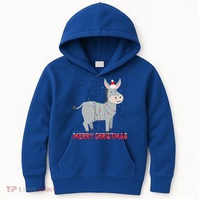 Cute Donkey Christmas Tree Lights Xmas Holidays Funny Gift Kids Hoodie