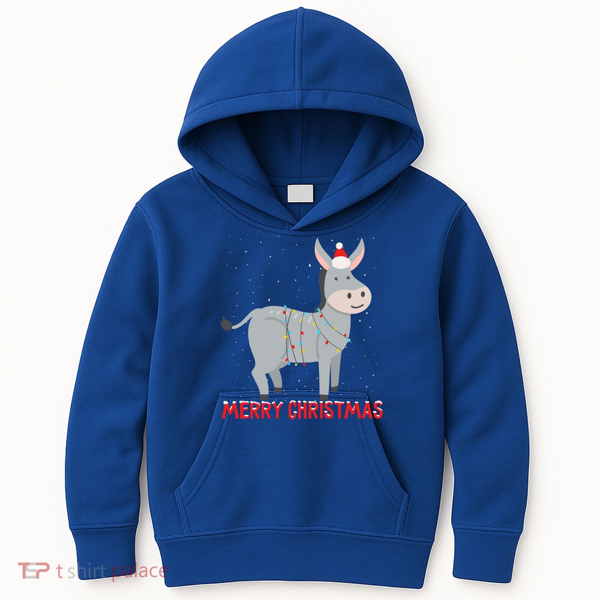 Cute Donkey Christmas Tree Lights Xmas Holidays Funny Gift Kids Hoodie