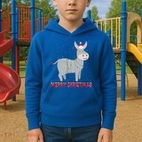 Cute Donkey Christmas Tree Lights Xmas Holidays Funny Gift Kids Hoodie thumb 2