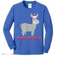 Cute Donkey Christmas Tree Lights Xmas Holidays Funny Gift Kids Long Sleeve Shirt thumb 0